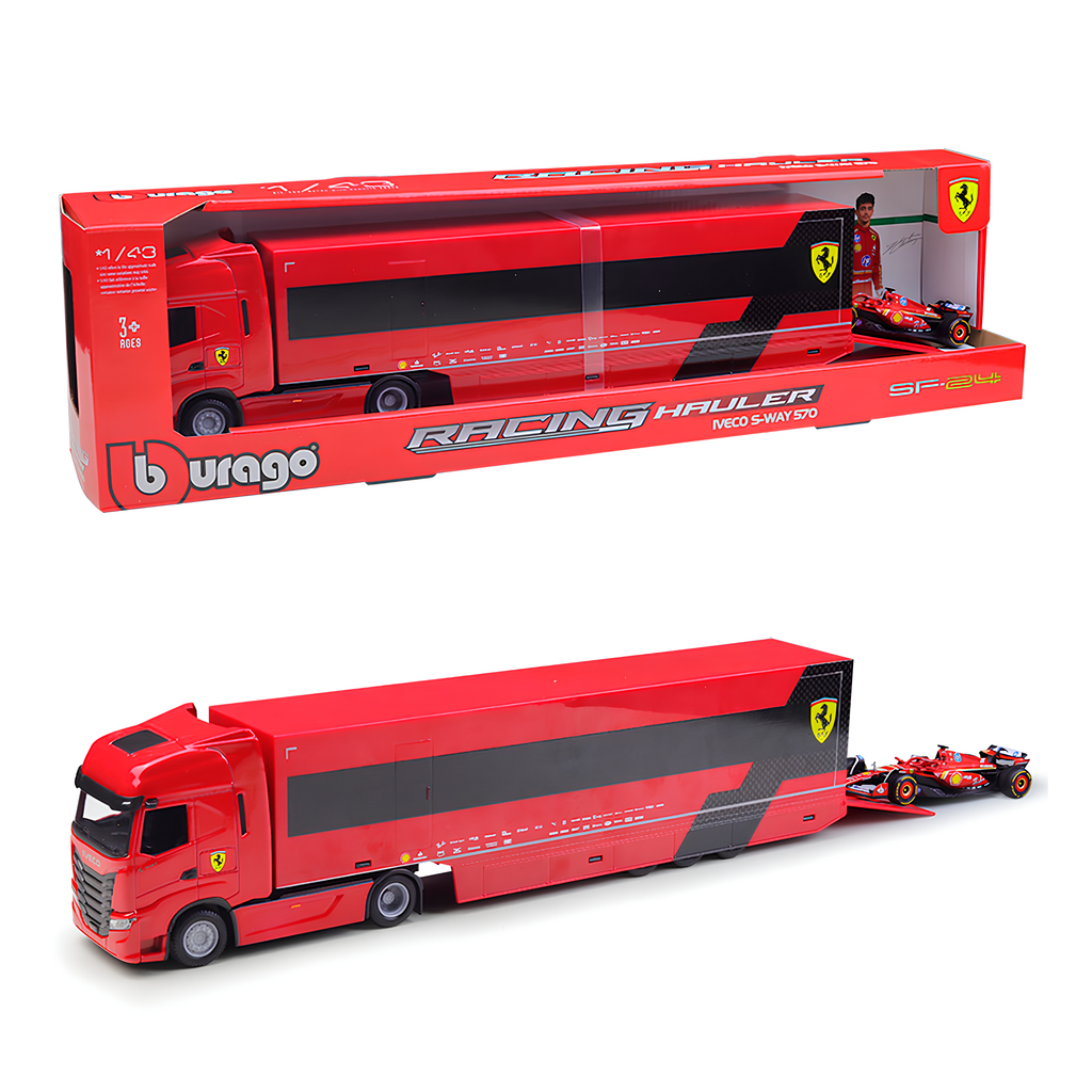 (2024) F1 Miniatura Transportador + SF-24 #16 Charles Leclerc 1:43
