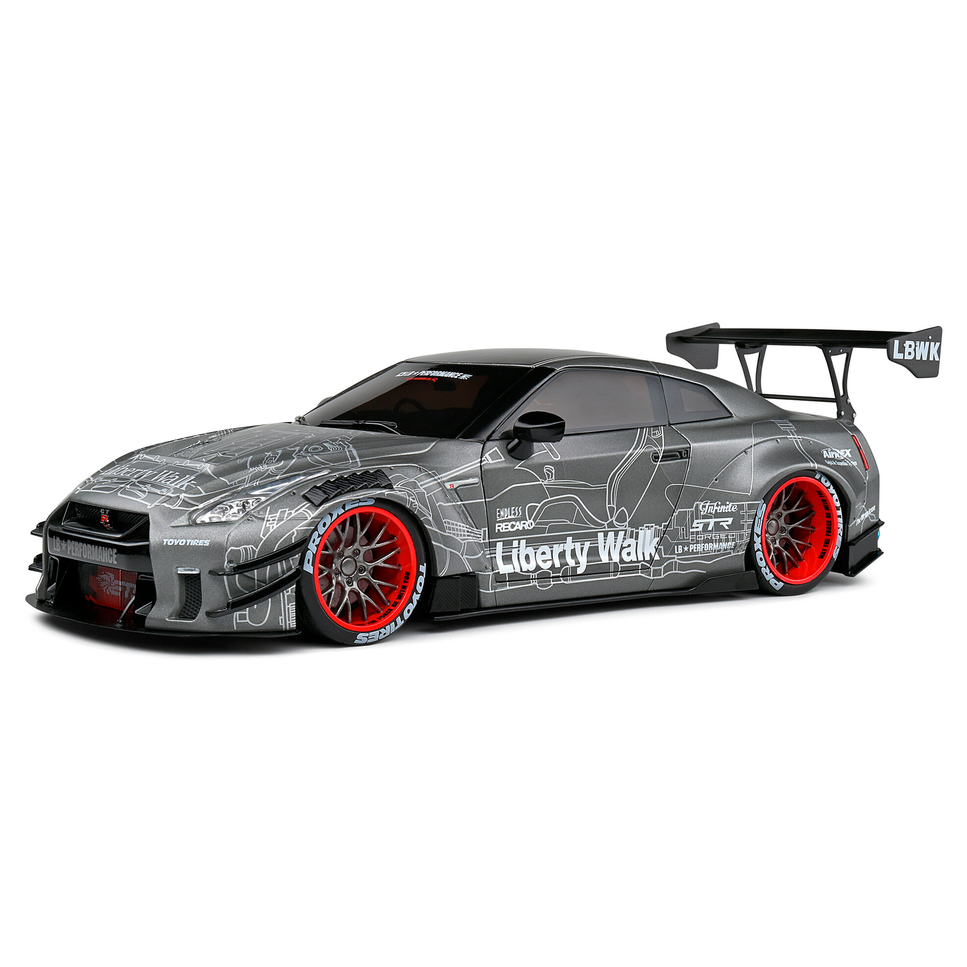 2022) Miniatura Nissan GT-R (R35) Liberty Walk 2.0 1:18 – Homenge