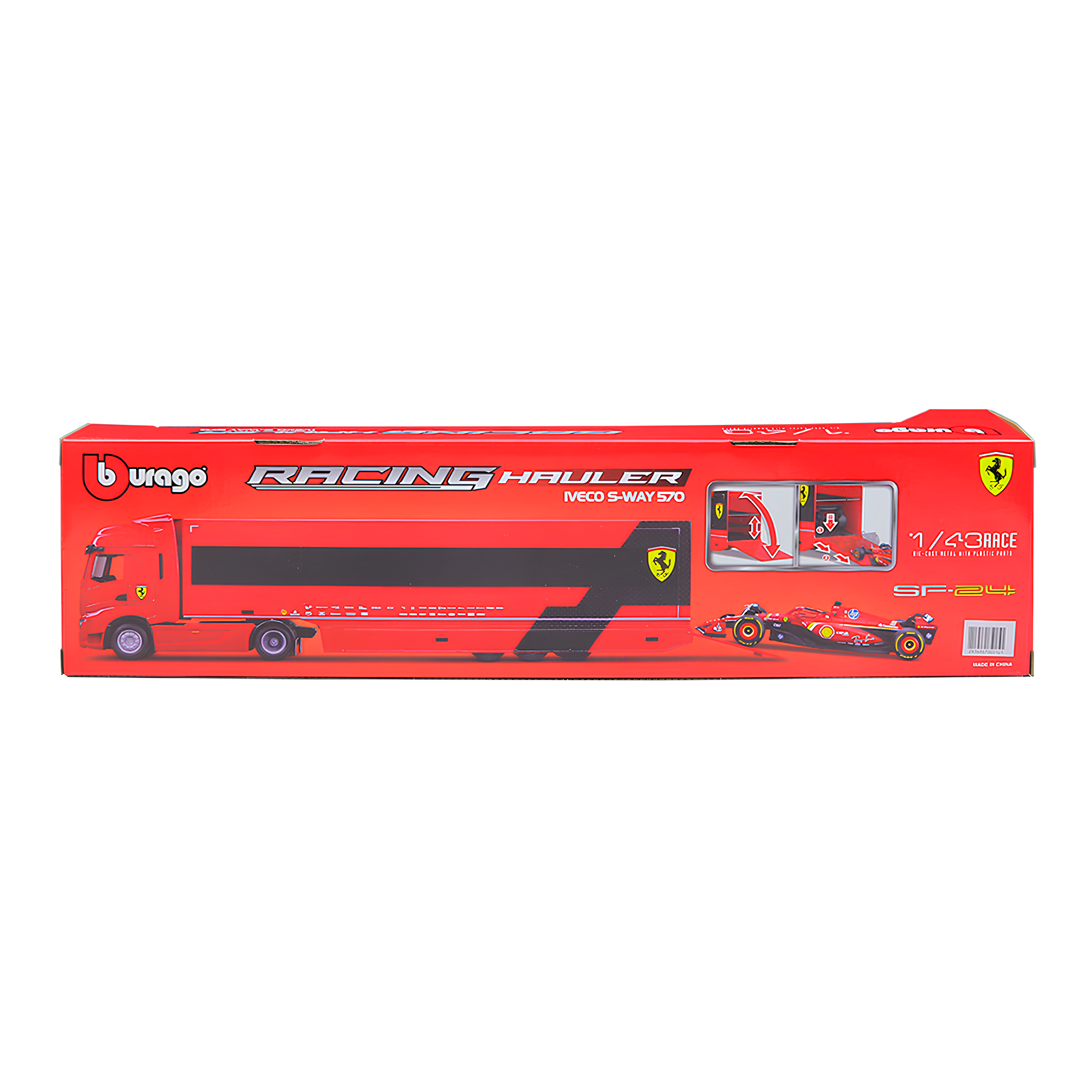 (2024) F1 Miniatura Transportador + SF-24 #16 Charles Leclerc 1:43
