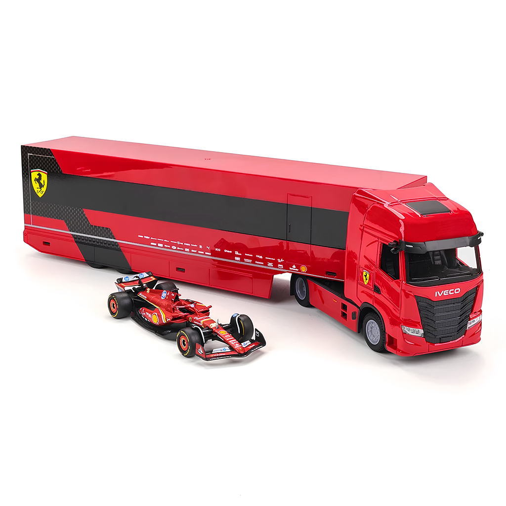 (2024) F1 Miniatura Transportador + SF-24 #16 Charles Leclerc 1:43