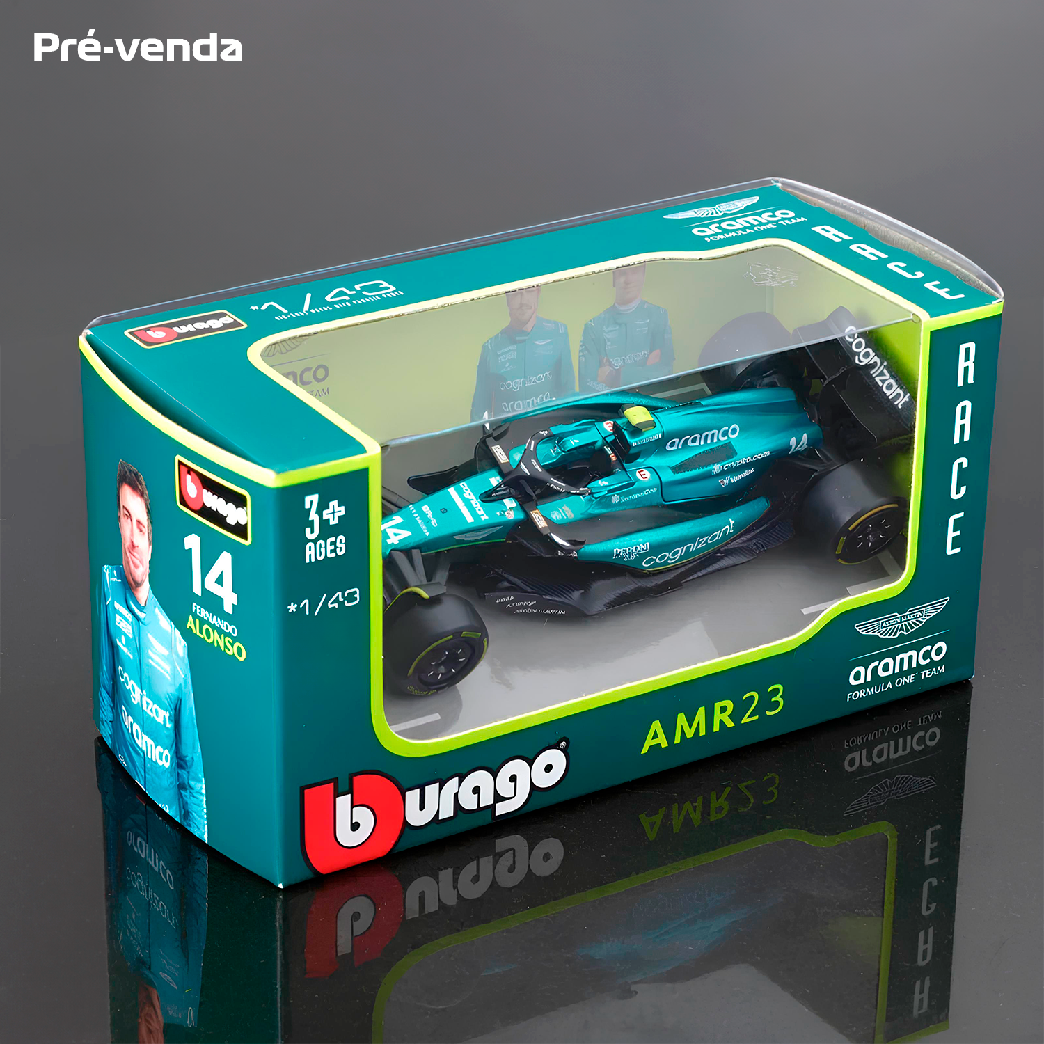 LANÇAMENTO (2023) F1 Miniatura Aston Martin A. AMR23 #14 Fernando Alonso 1:43