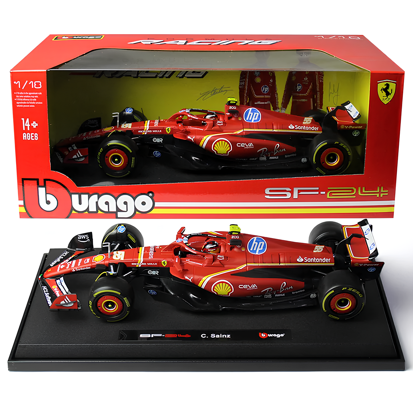 LANÇAMENTO (2024) Miniatura Fórmula 1 Ferrari SF-24 1:18