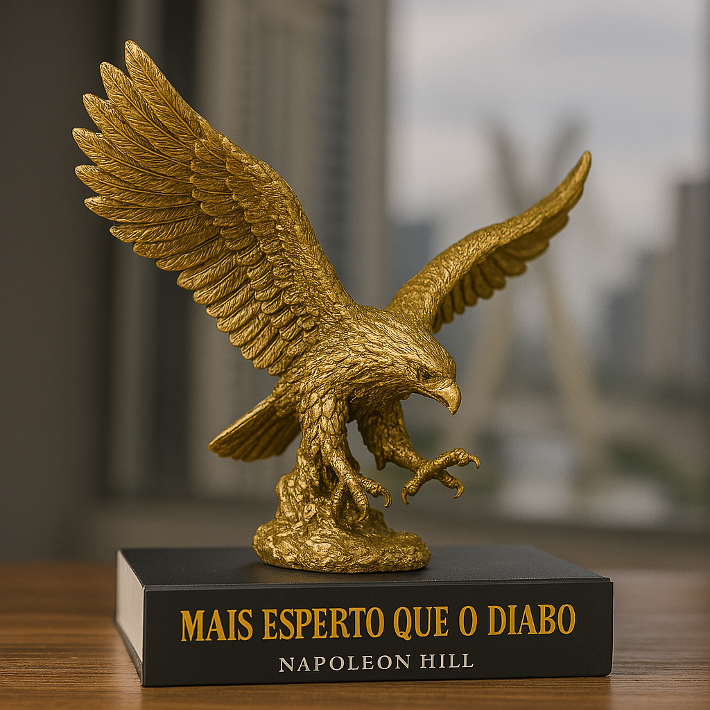 Águia Dourada Falcão Estátua Decorativa Em Resina