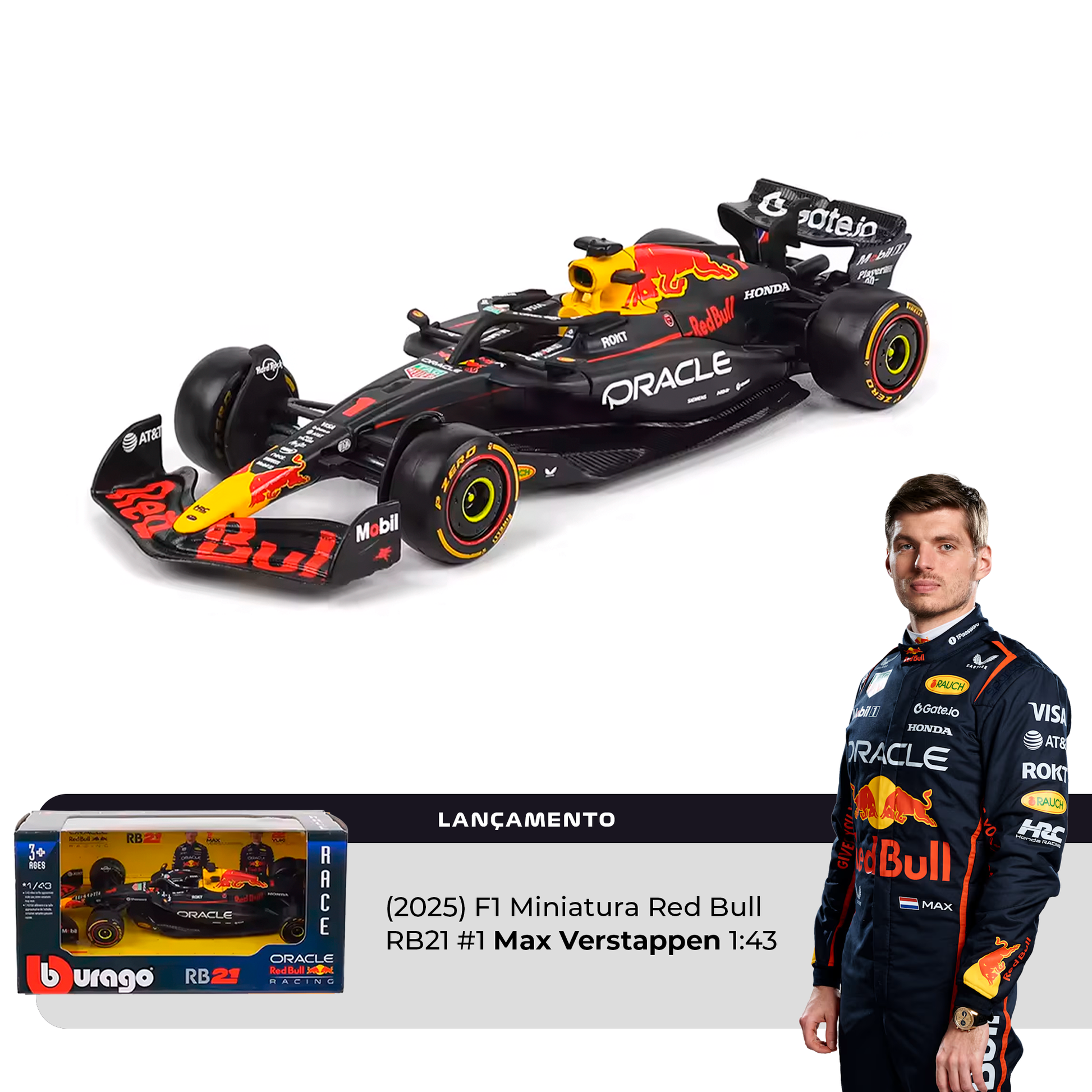 (2025) F1 Miniatura Red Bull RB21 #1 Max Verstappen 1:43