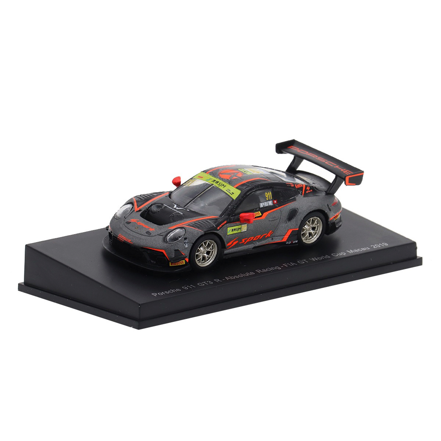 (2019) GT World Cup Miniatura Porsche 911 GT3 R Absolute Racing 1:64