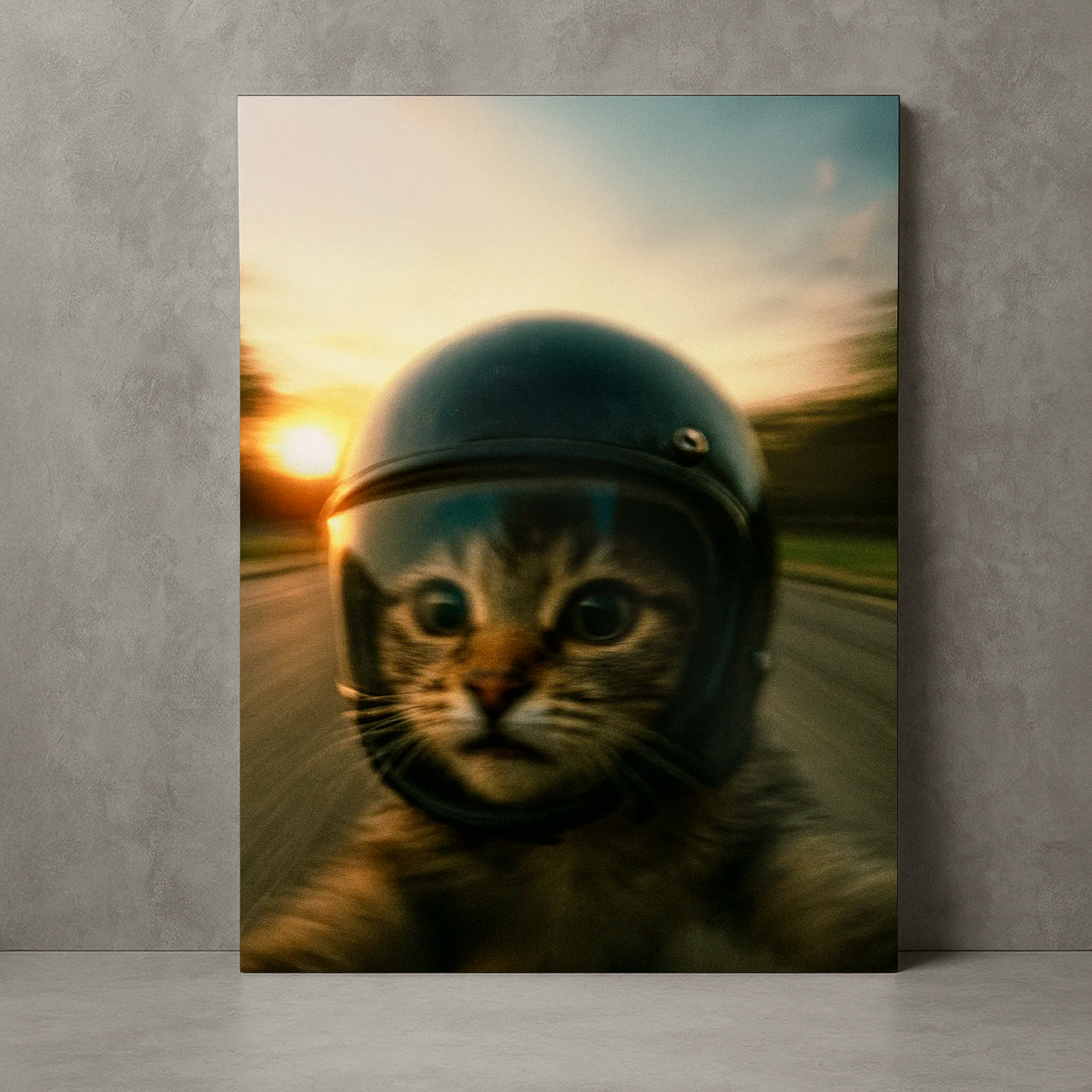 Tela/Quadro Decorativo Felino Estradeiro