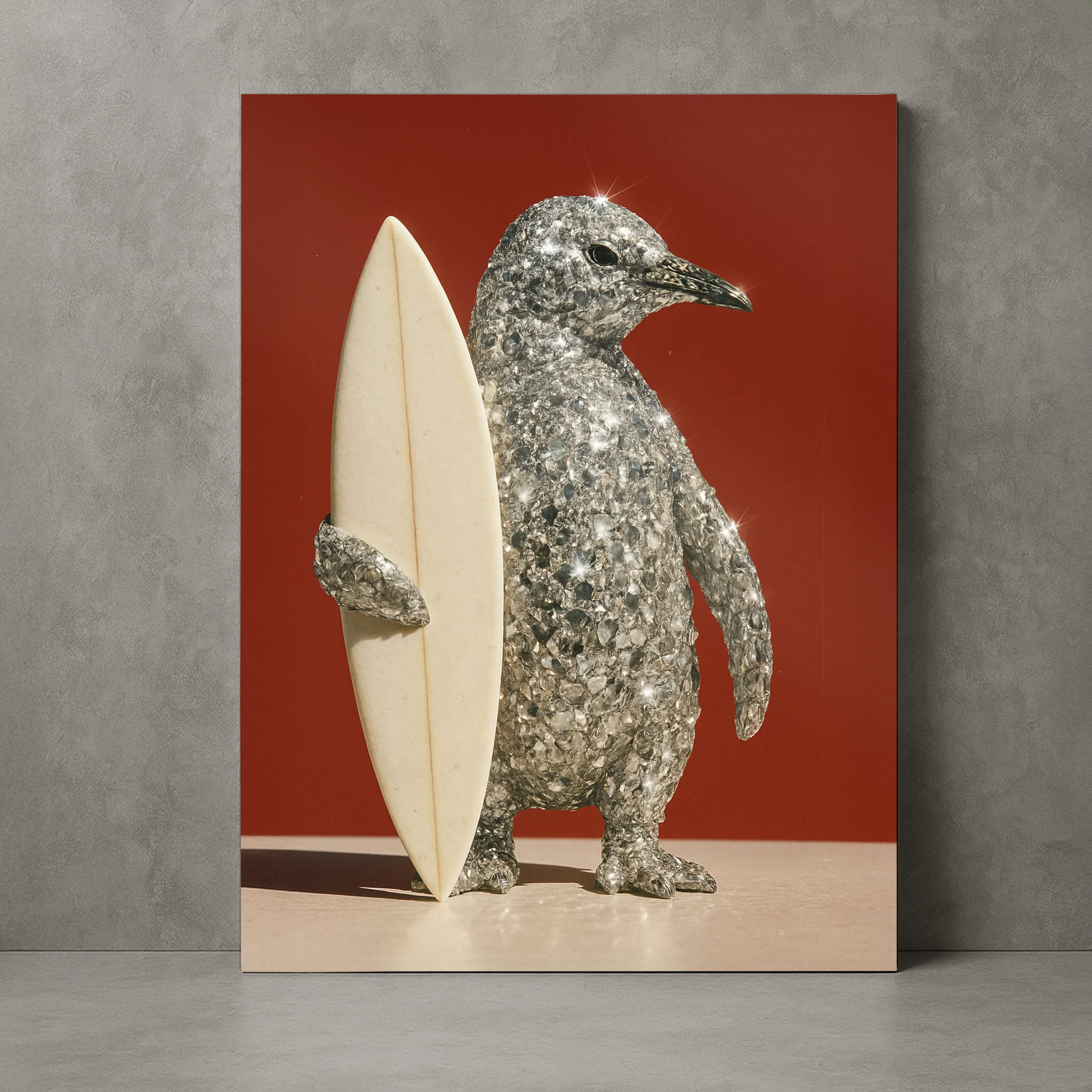 Tela/Quadro Decorativo Pinguim Surfista