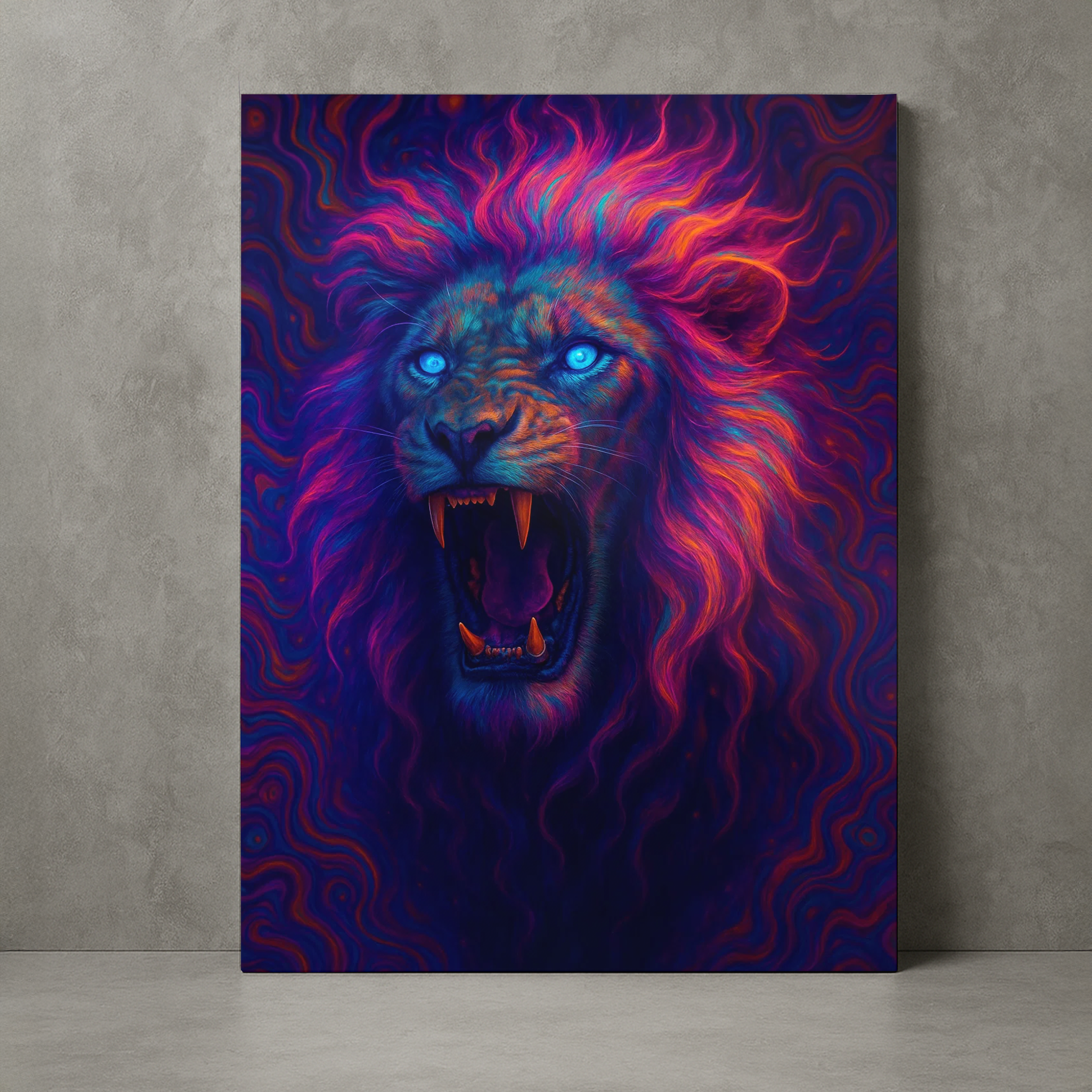 Tela/Quadro Decorativo Leão Celeste