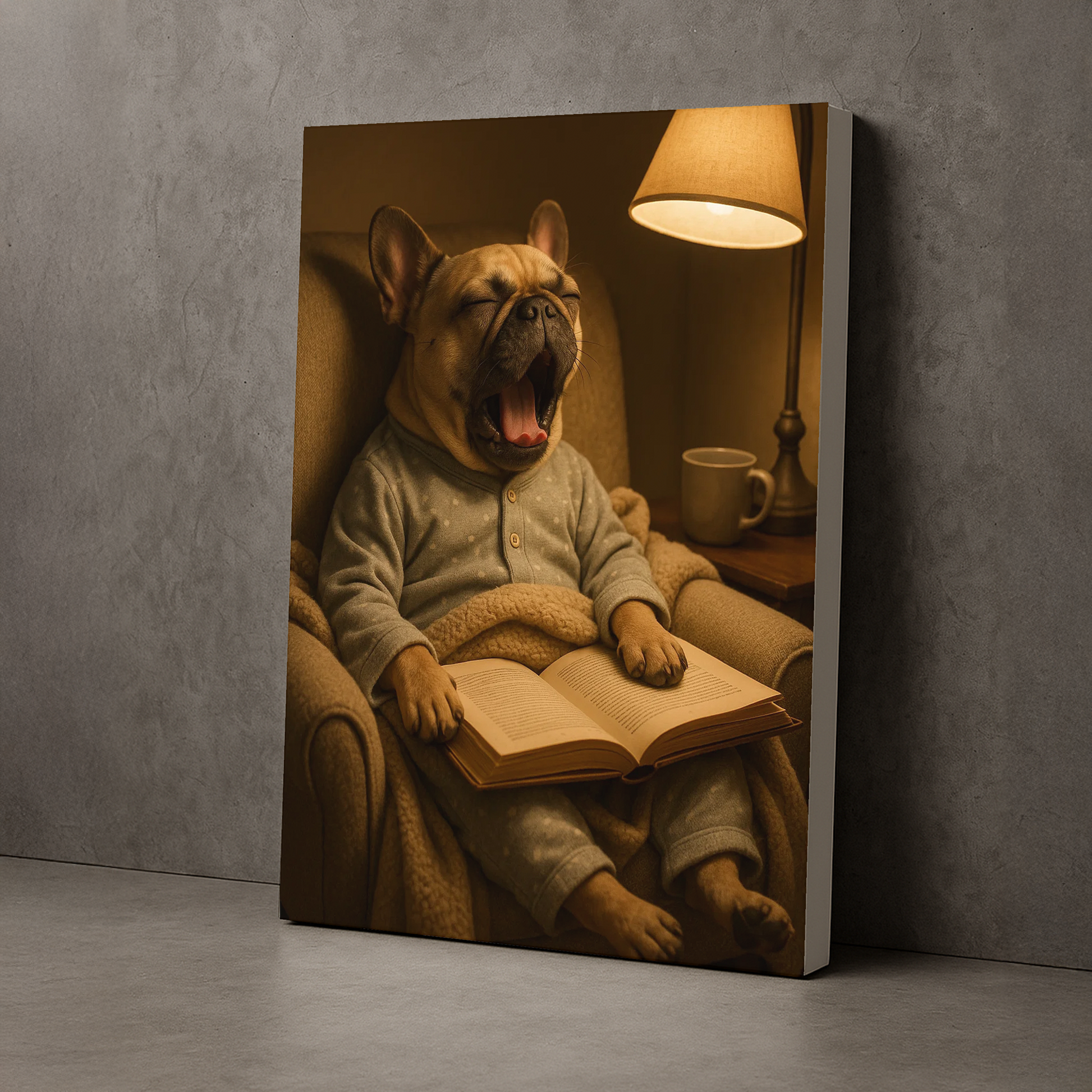 Tela/Quadro Decorativo Bulldogue Noturno