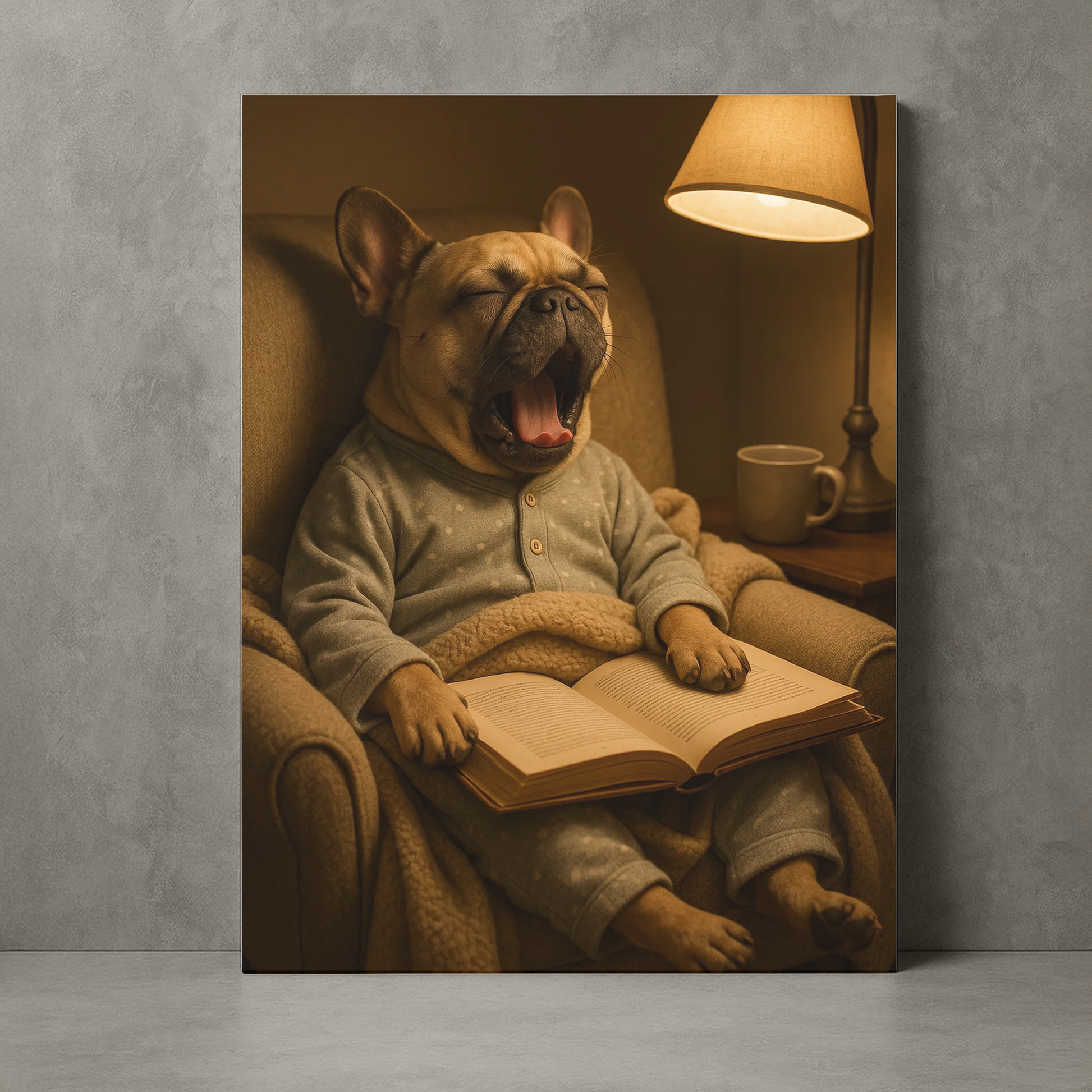 Tela/Quadro Decorativo Bulldogue Noturno