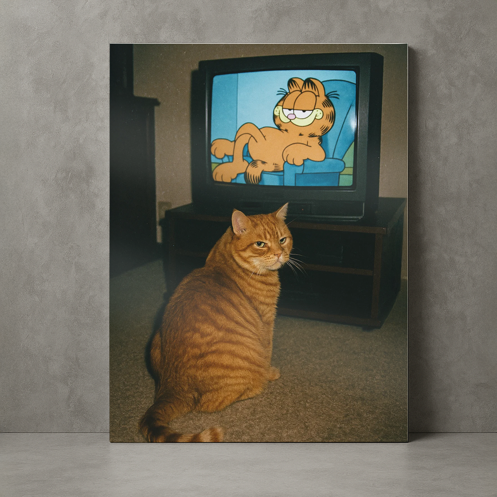 Tela/Quadro Decorativo Garfield Vintage