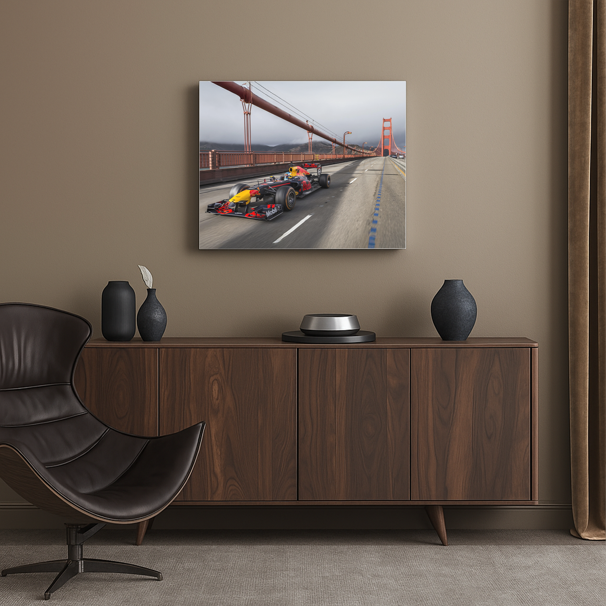 Tela/Quadro Decorativo F1 Red Bull RB12 Golden Gate