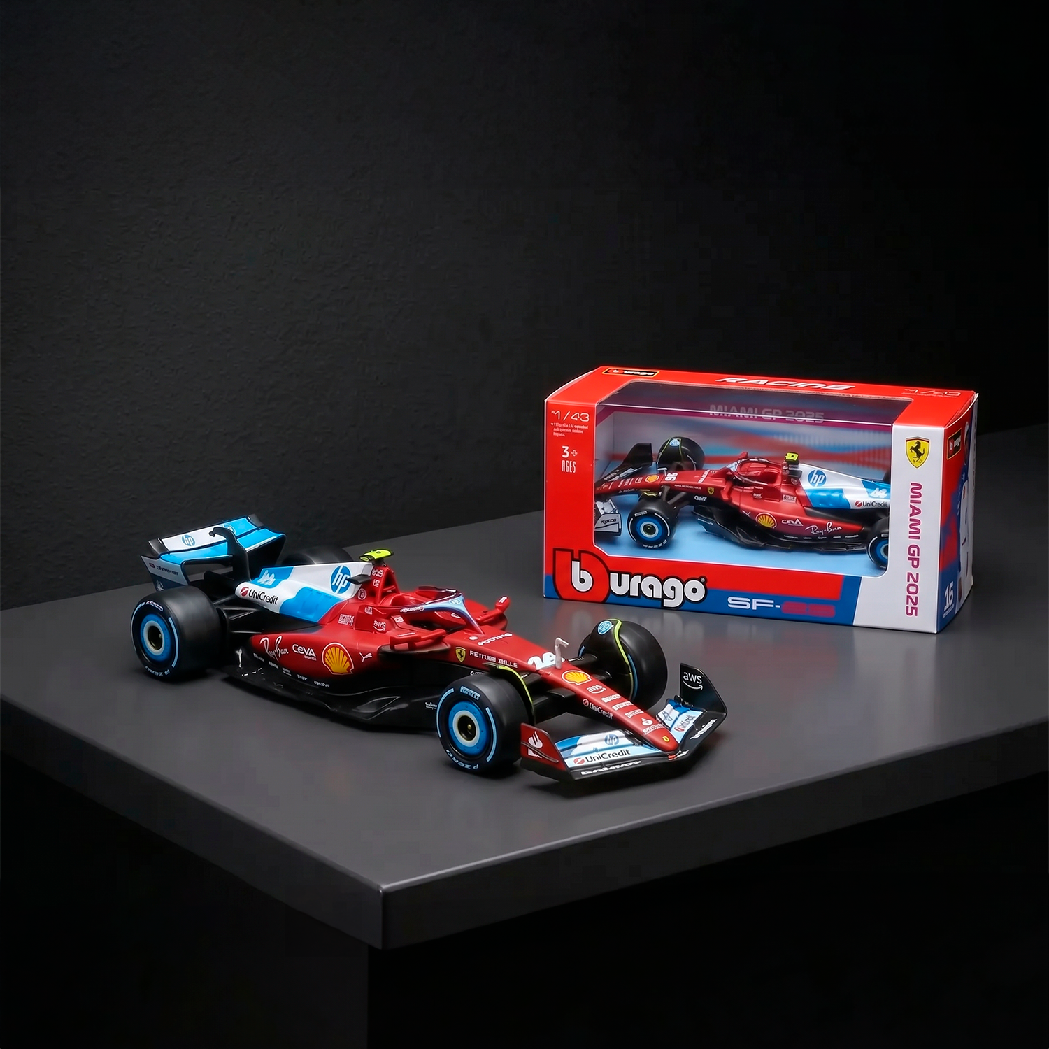 (2025) F1 MINIATURA SCUDERIA FERRARI SF-25 Miami 1:43