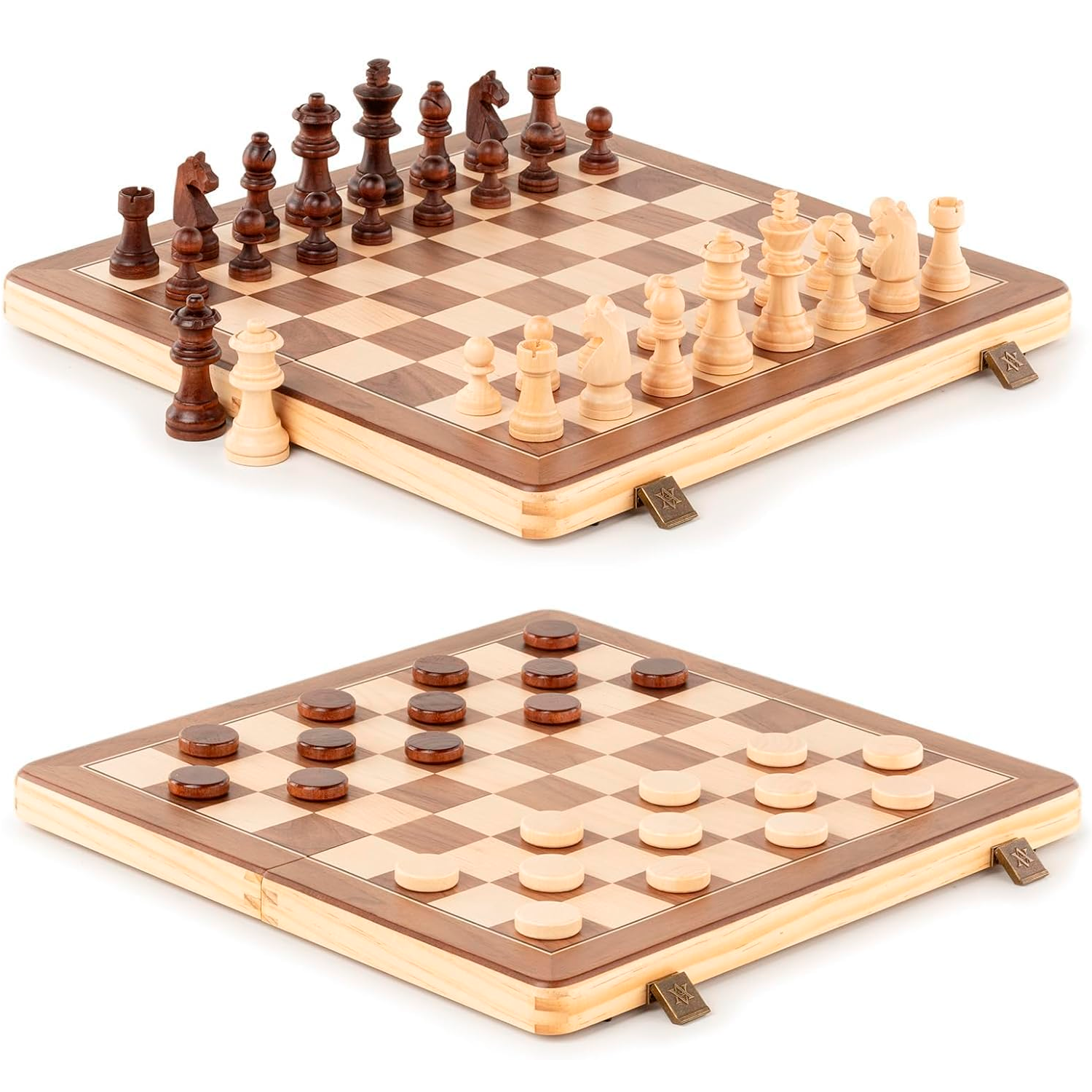 Tabuleiro de Xadrez Profissional Magnético Madeira