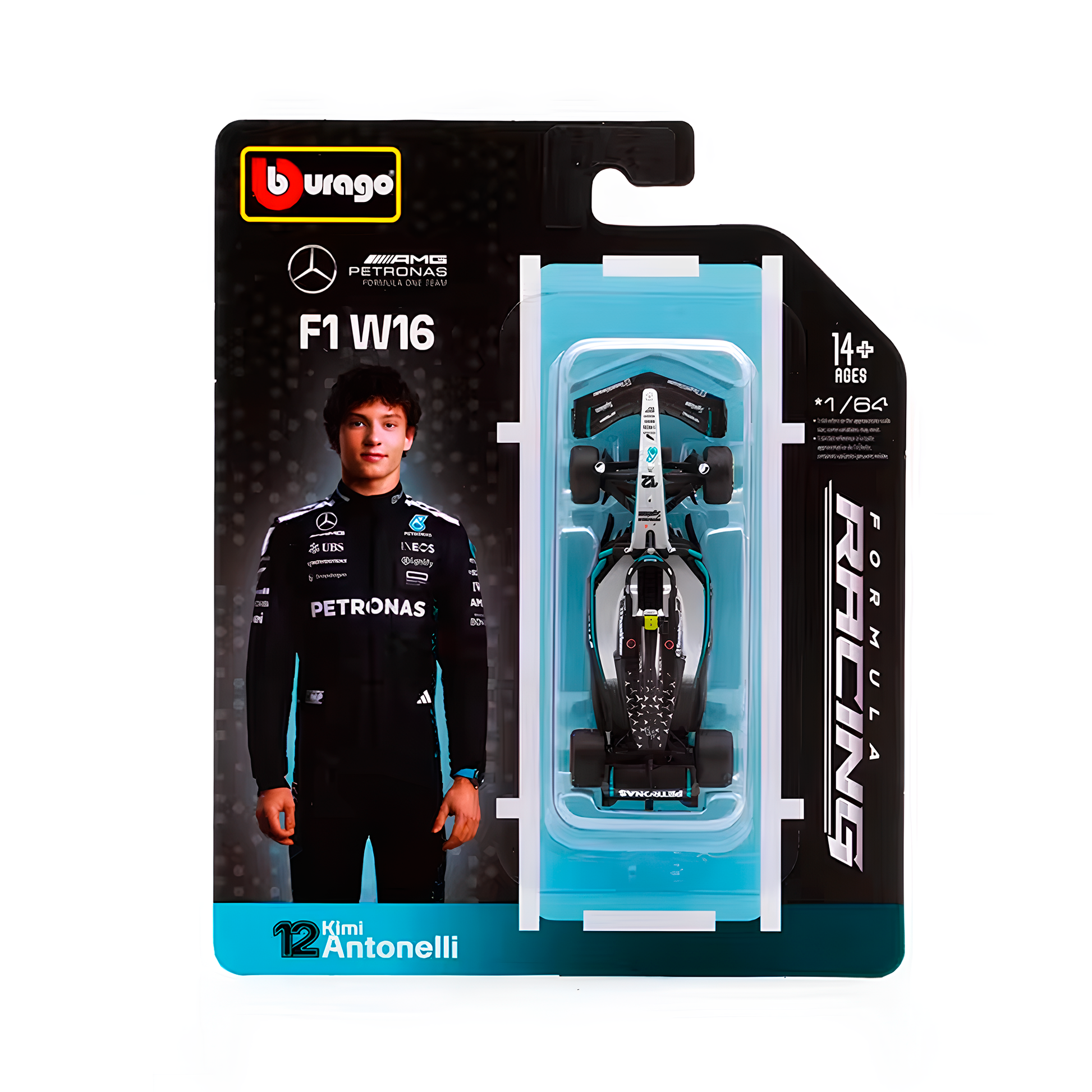 (2025) F1 Miniatura Mercedes-AMG W16 #12 Kimi Antonelli 1:64