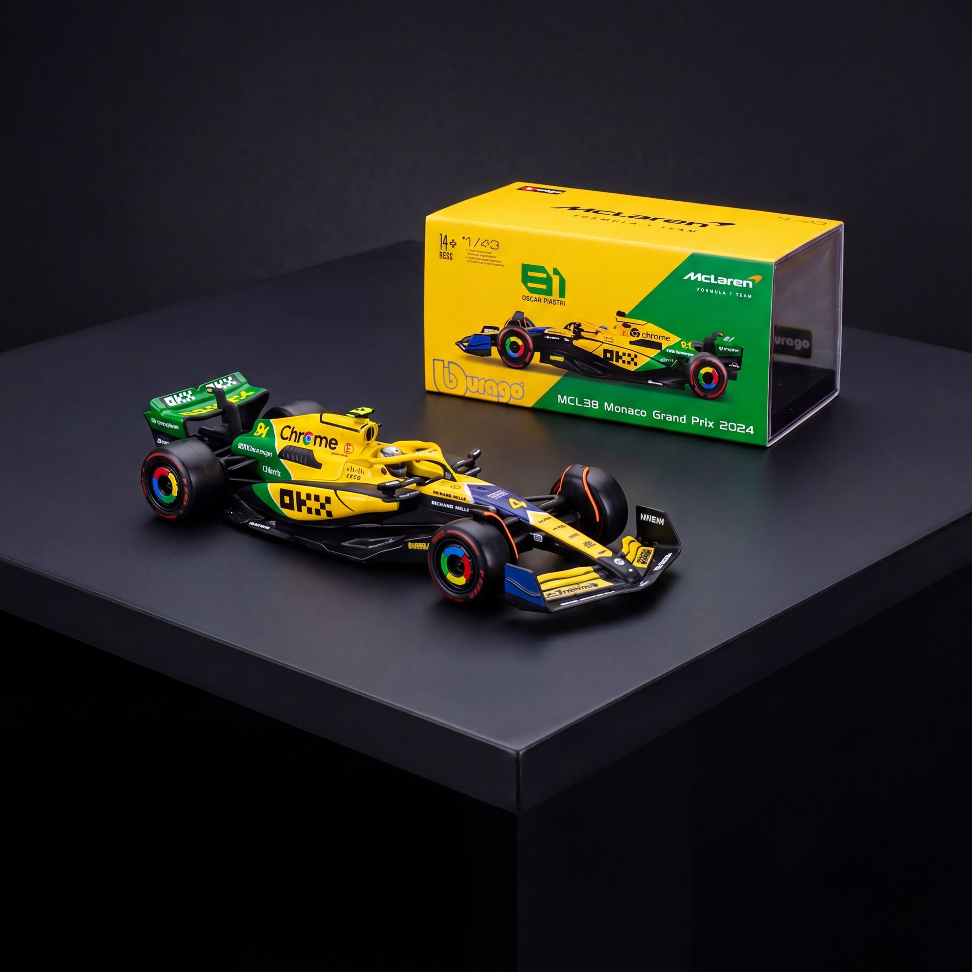 (2024) F1 Miniatura McLaren MCL38 Senna Mônaco 1:43
