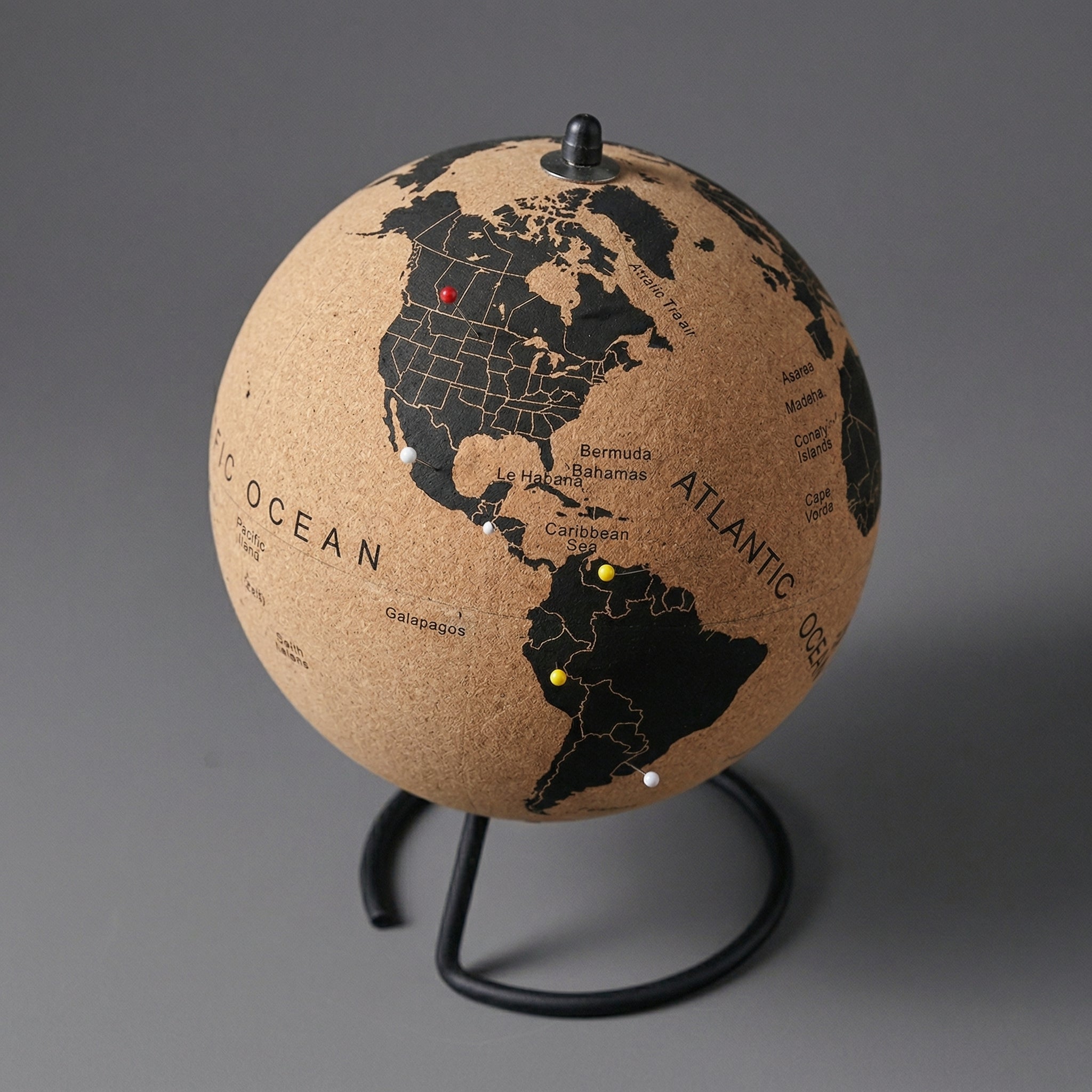 Globo Decorativo em Cortiça Marcar Países Visitados