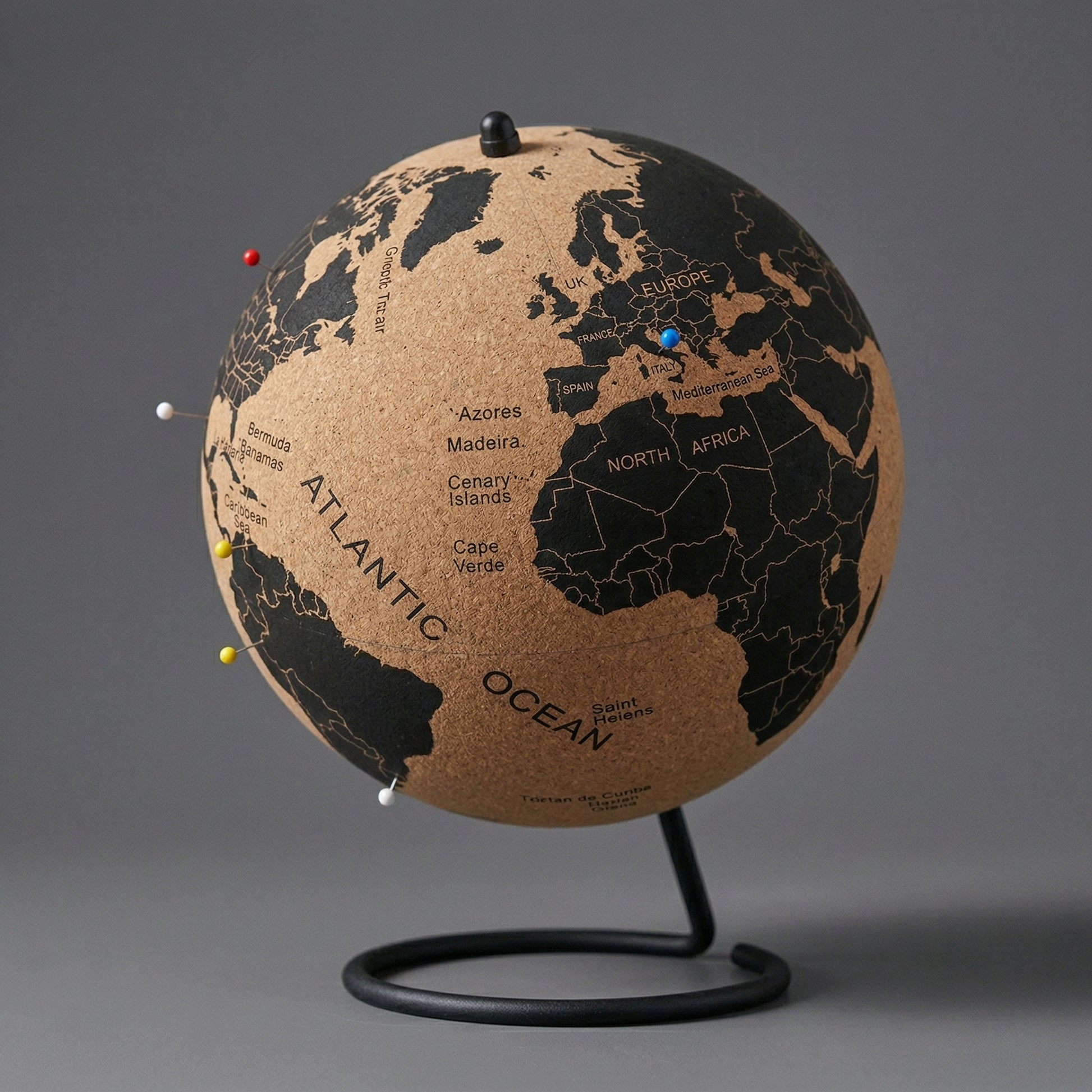 Globo Decorativo em Cortiça Marcar Países Visitados