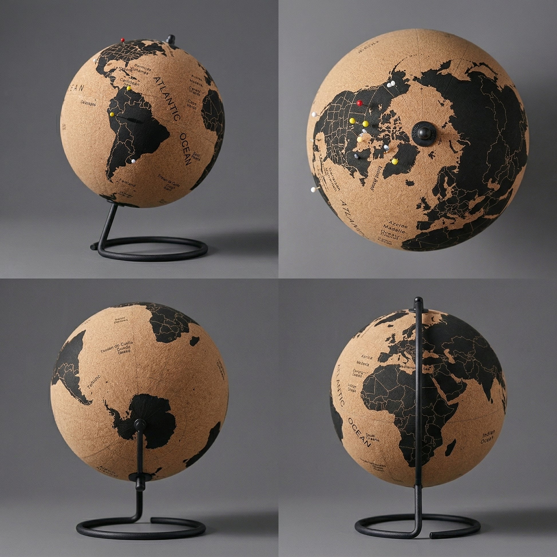 Globo Decorativo em Cortiça Marcar Países Visitados