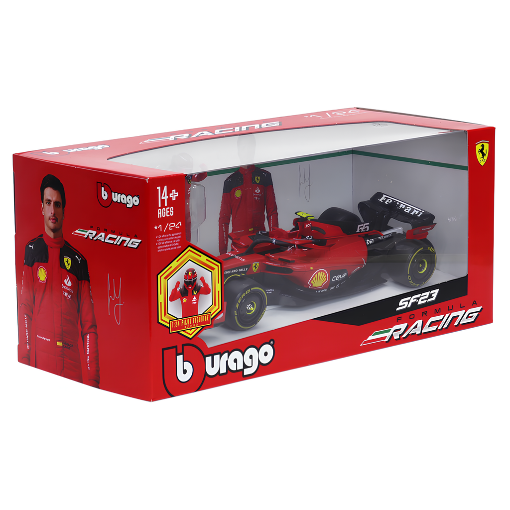 (2023) F1 Miniatura Ferrari SF-23 #55 Carlos Sainz + Piloto 1:24
