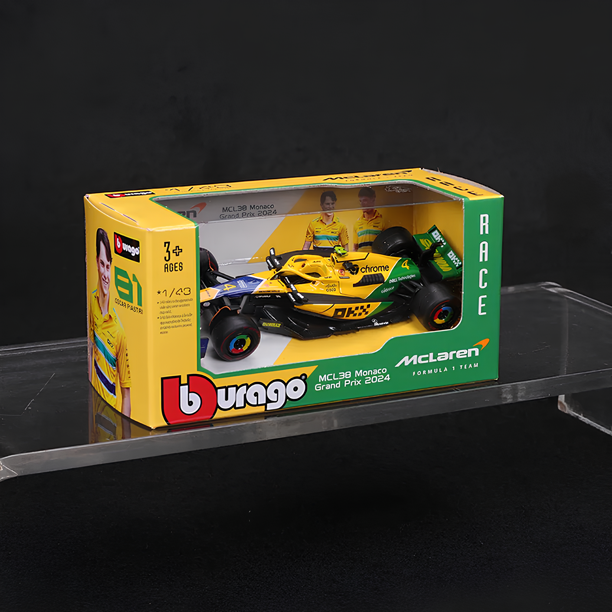 (2024) F1 Miniatura McLaren MCL38 Senna Mônaco 1:43