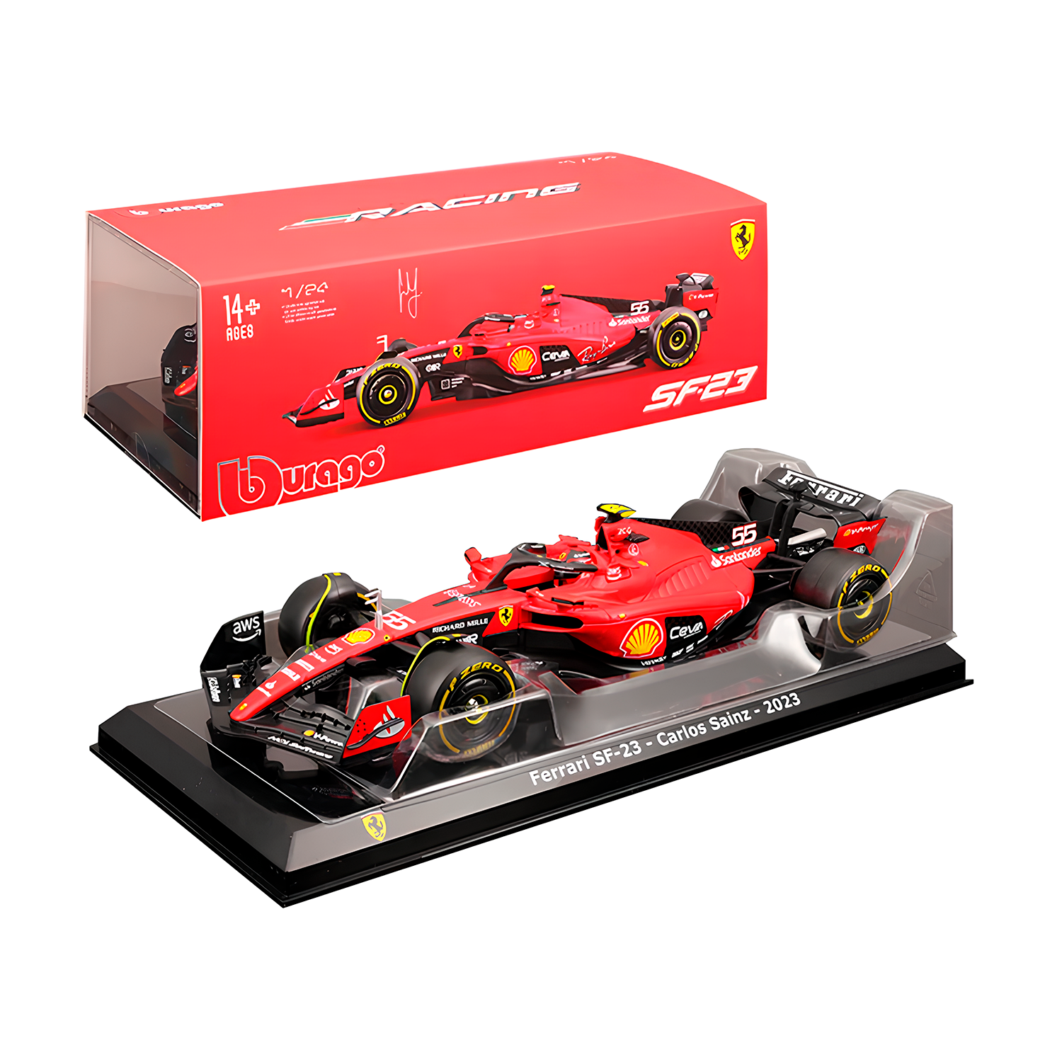 LANÇAMENTO (2023) F1 Miniatura Ferrari SF23 #16 Charles Leclerc 1:24