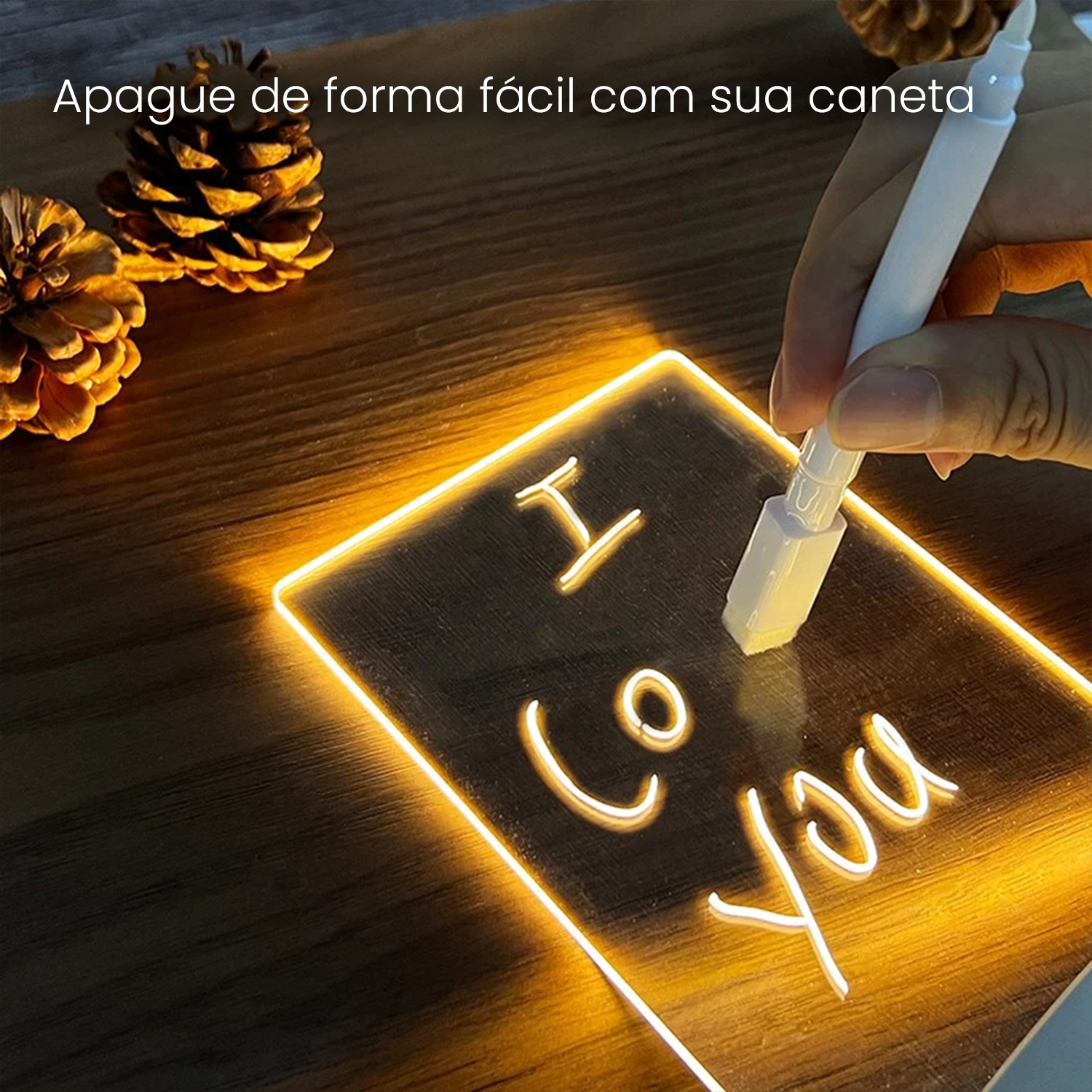 Luminária LightScreen™ 3D de Escrever Decorativa - Homenge