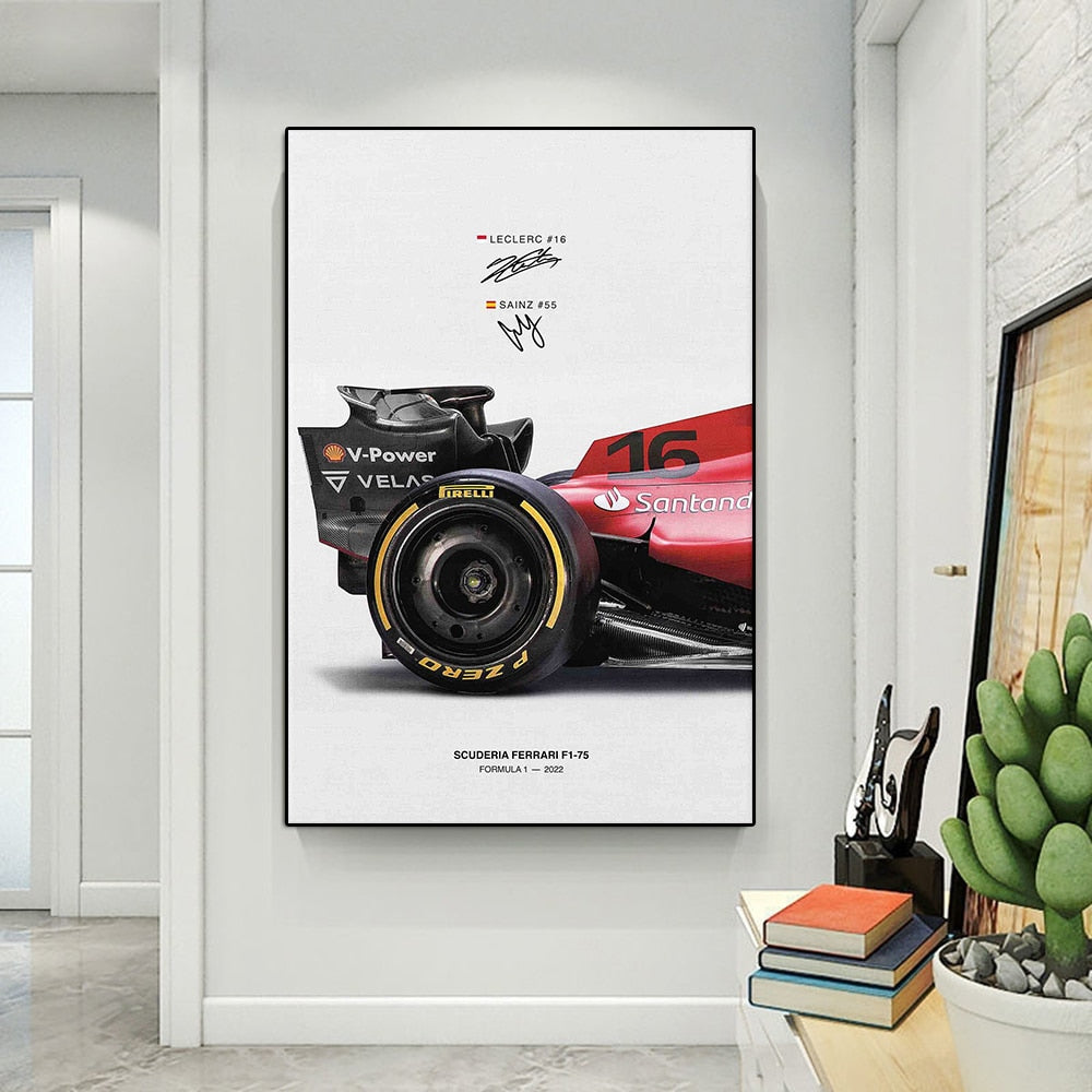 poster quadros decorativos scuderia ferrari formula 1