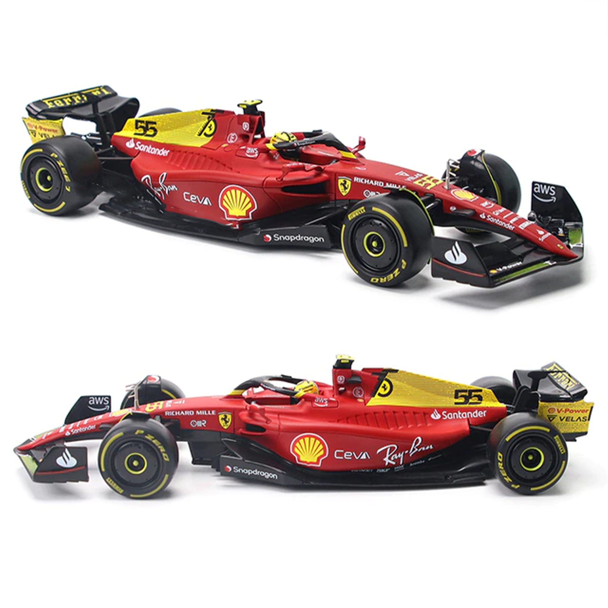 1:18 Ferrari F1-75 2022 Fórmula 1 Miniatura - Homenge